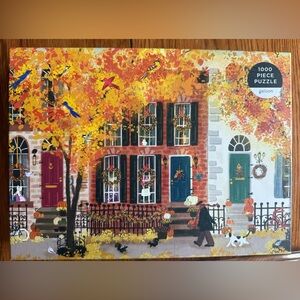 Galison Autumn Puzzle with Red and Green Doors